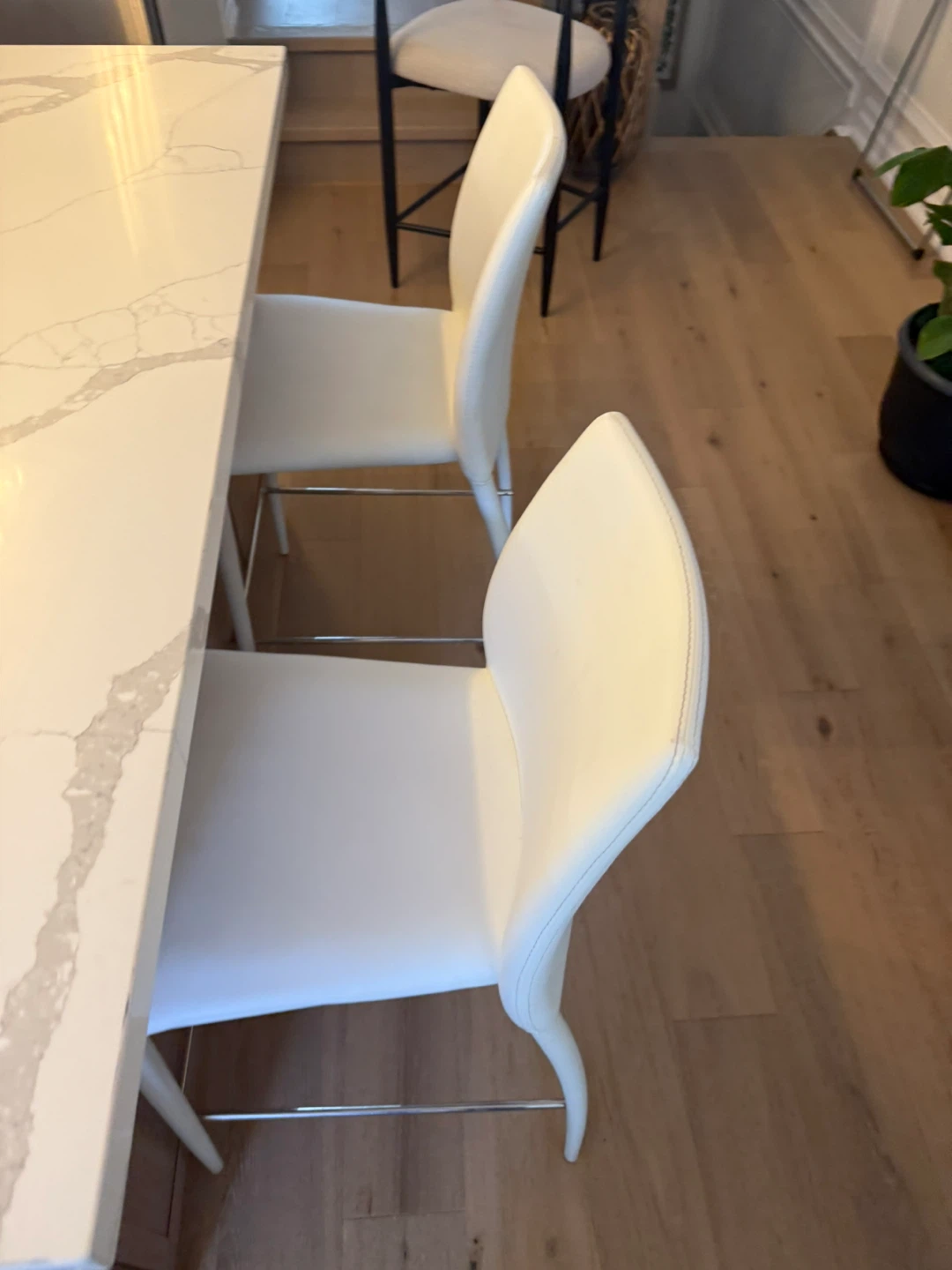 White  Bar Stools (Set of 2)