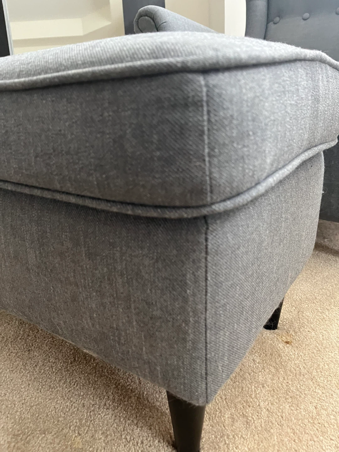 Grey Wingback Chair with Ottoman - photo 5