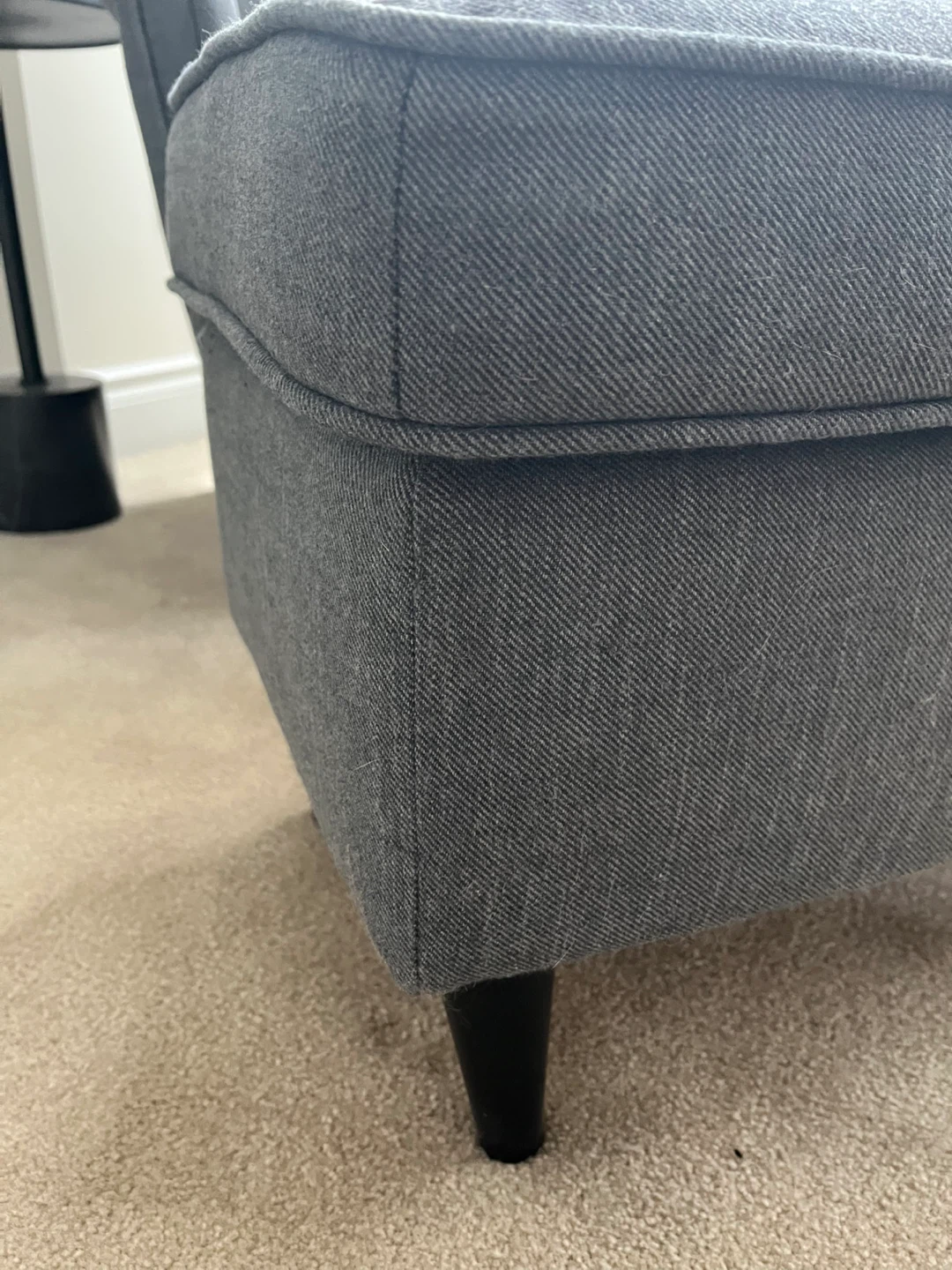 Grey Wingback Chair with Ottoman - photo 4