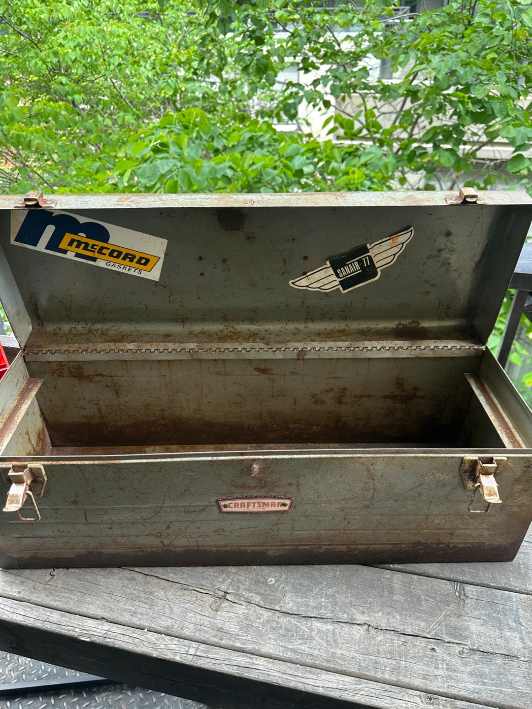 VINTAGE STEEL TOOL BOX ANTIQUE KITS MASTERCRAFT UNION BEACH - photo 4