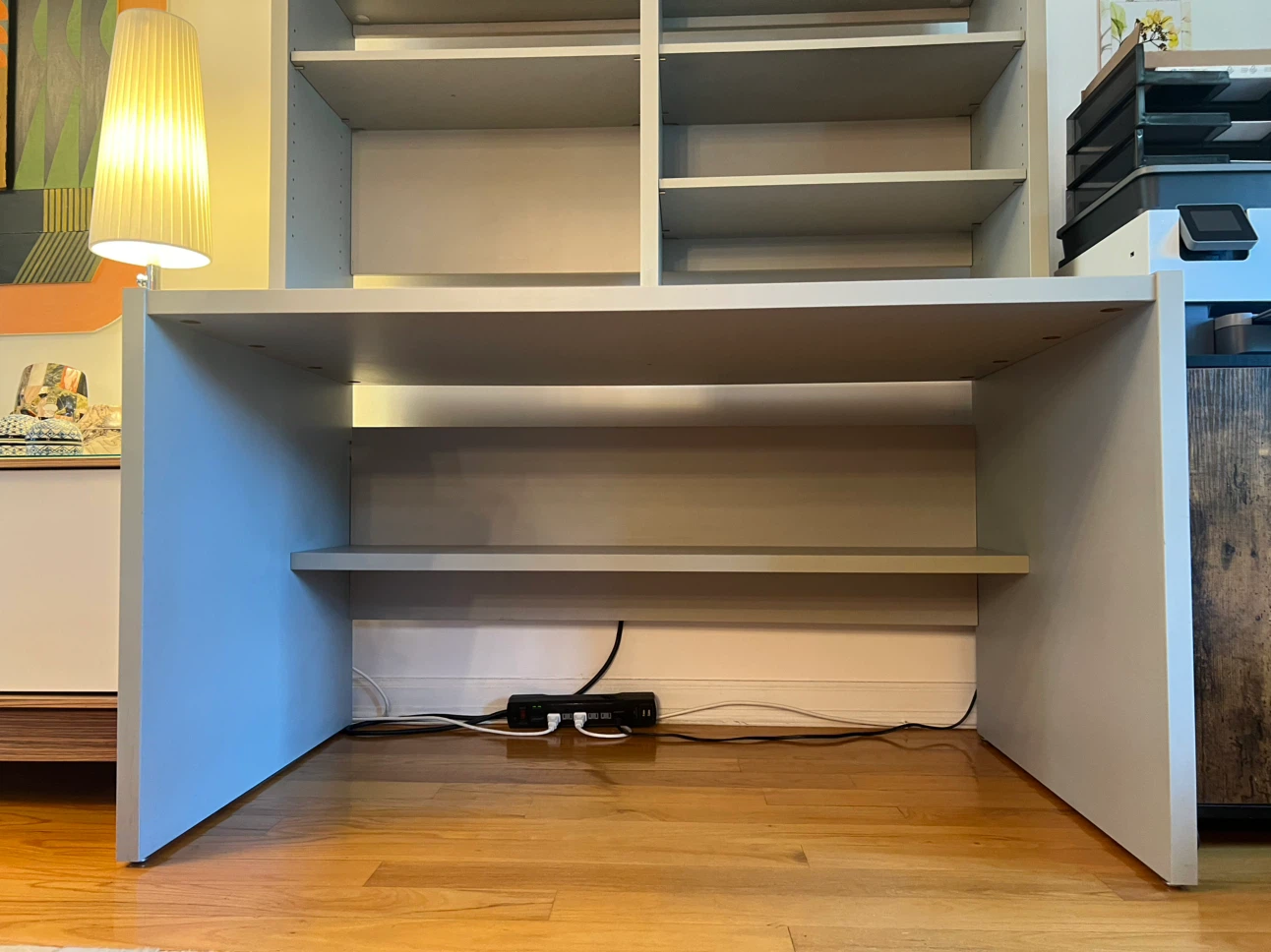 Gray Desk with Hutch and Shelving - photo 4