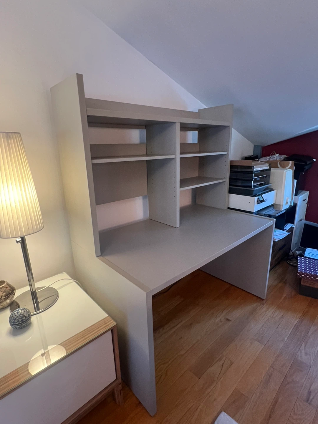 Gray Desk with Hutch and Shelving - photo 5