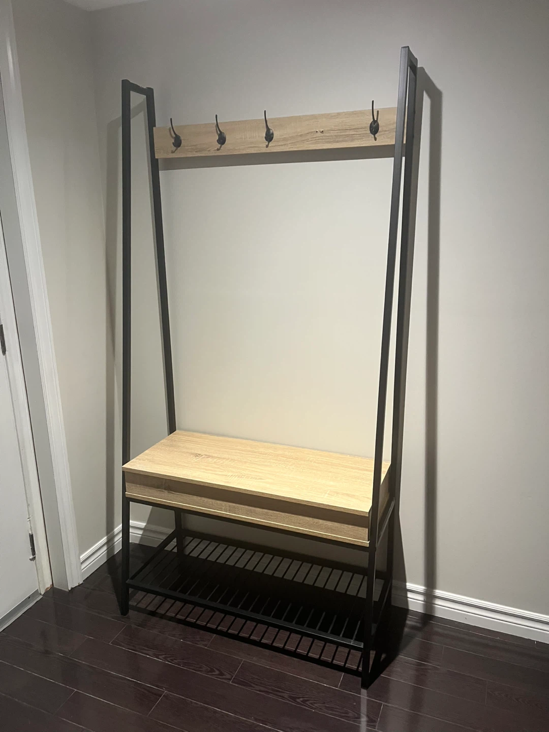 Hall Tree with Storage Bench and Coat Hooks