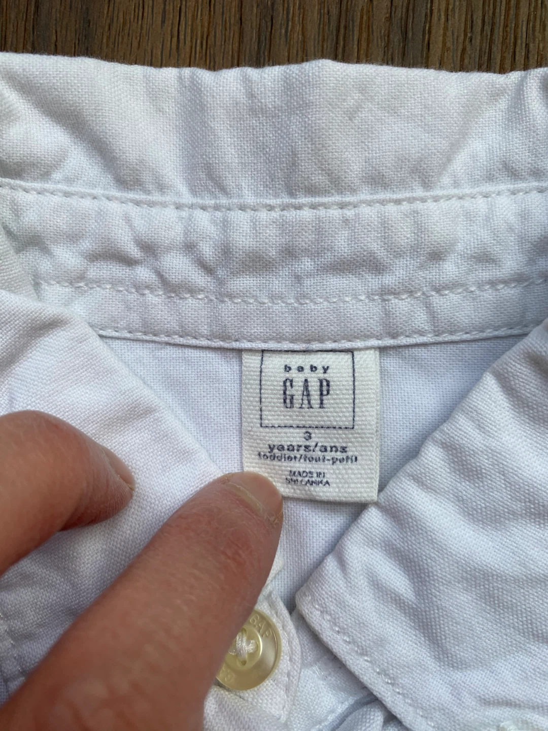 Baby Gap White Button-Up Shirt with Teddy Bear Embroidery - photo 3