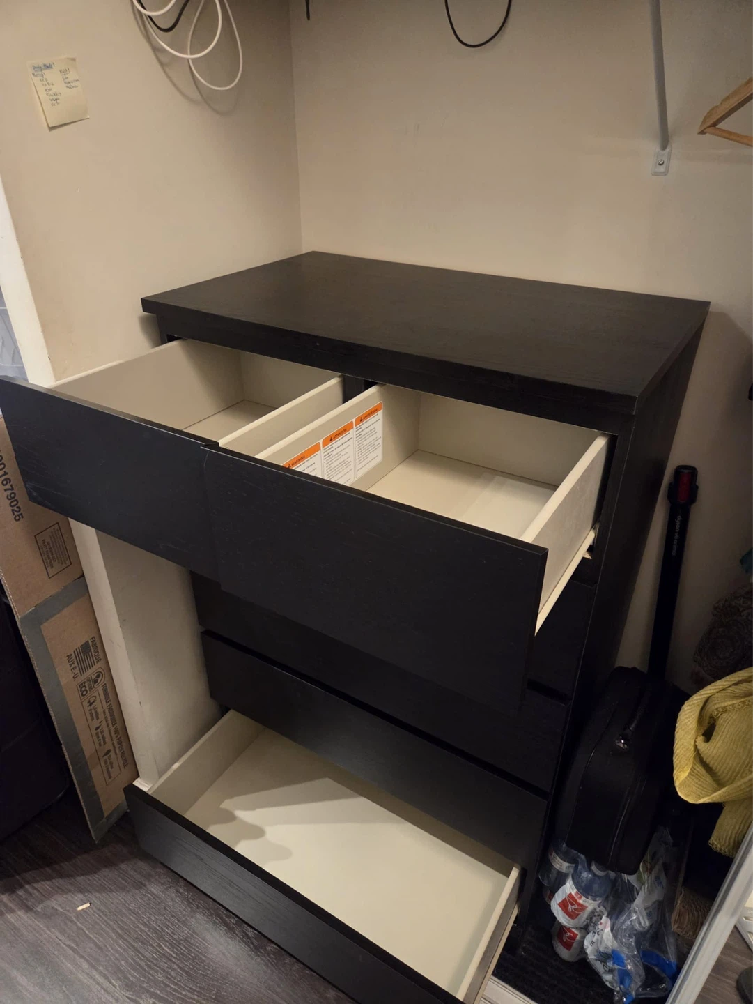 IKEA Malm Dark Wood Chest of Drawers - photo 4