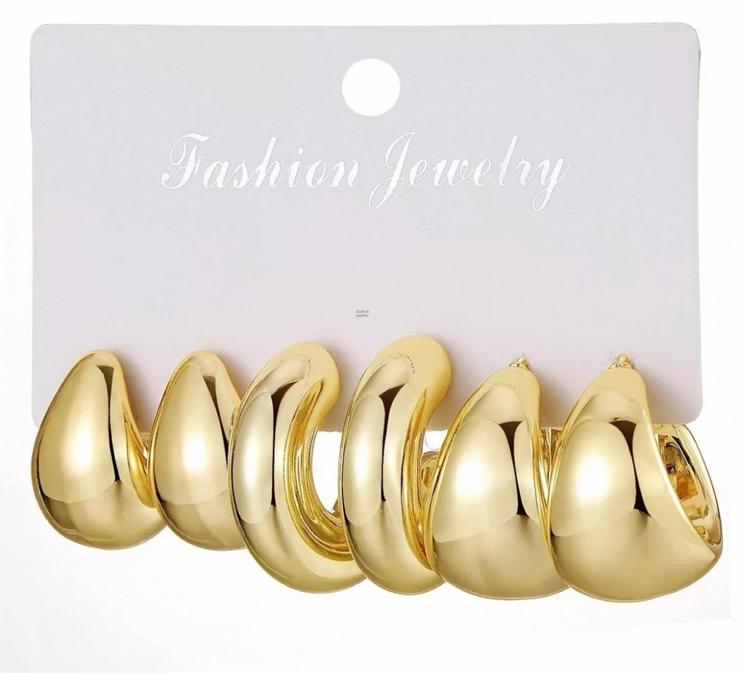 Gold Tone Hoop Earrings Set-Light Water Drop Hoop Earrings - photo 2