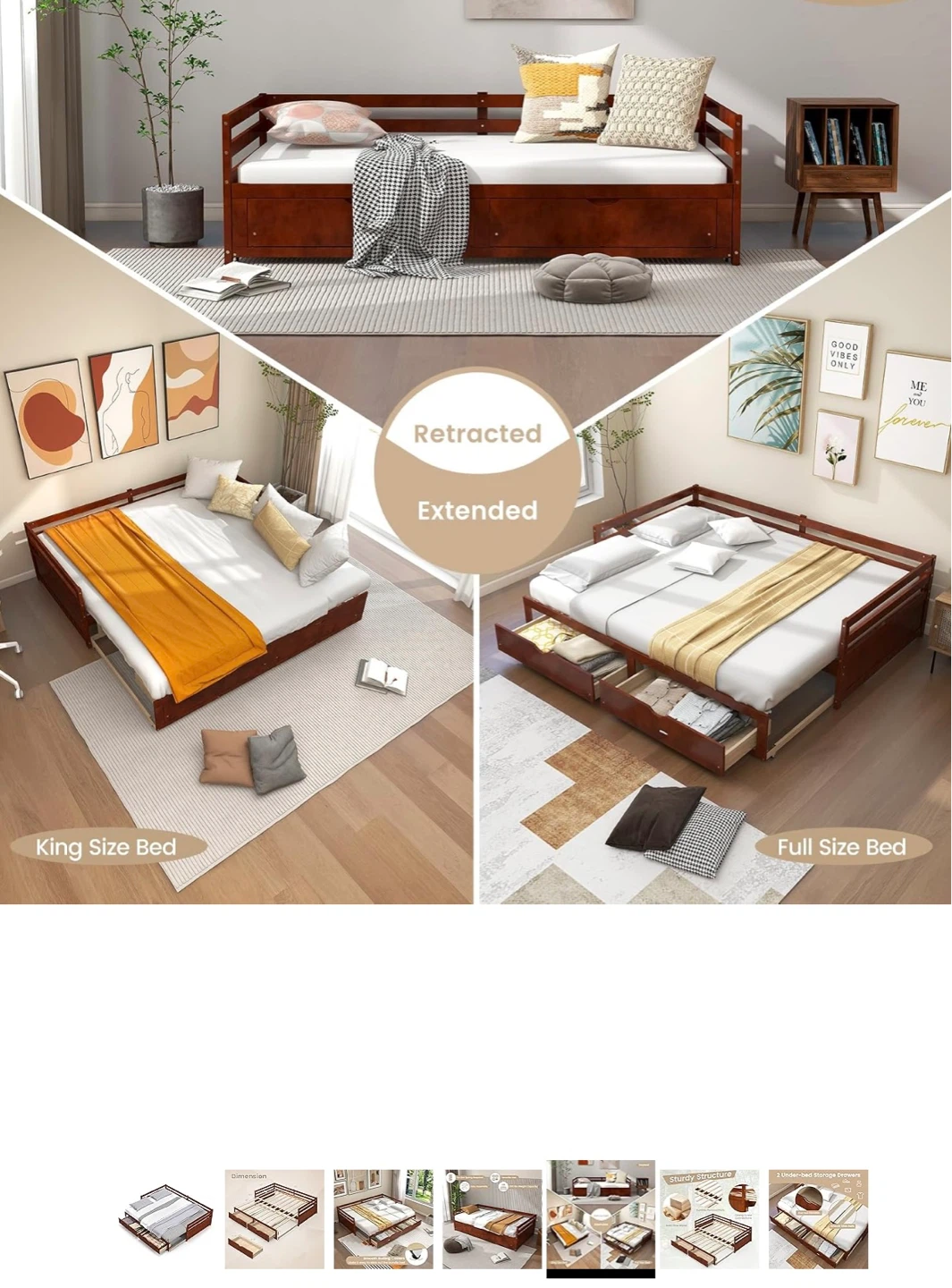 White Twin Daybed with Trundle and Storage Drawers - photo 3
