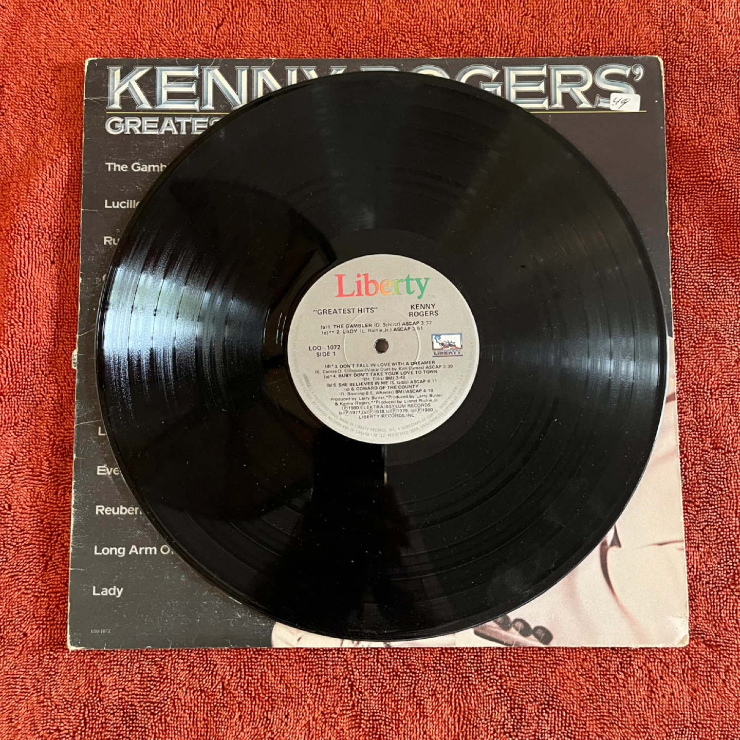 Kenny Rogers Greatest Hits Vinyl Record - photo 2