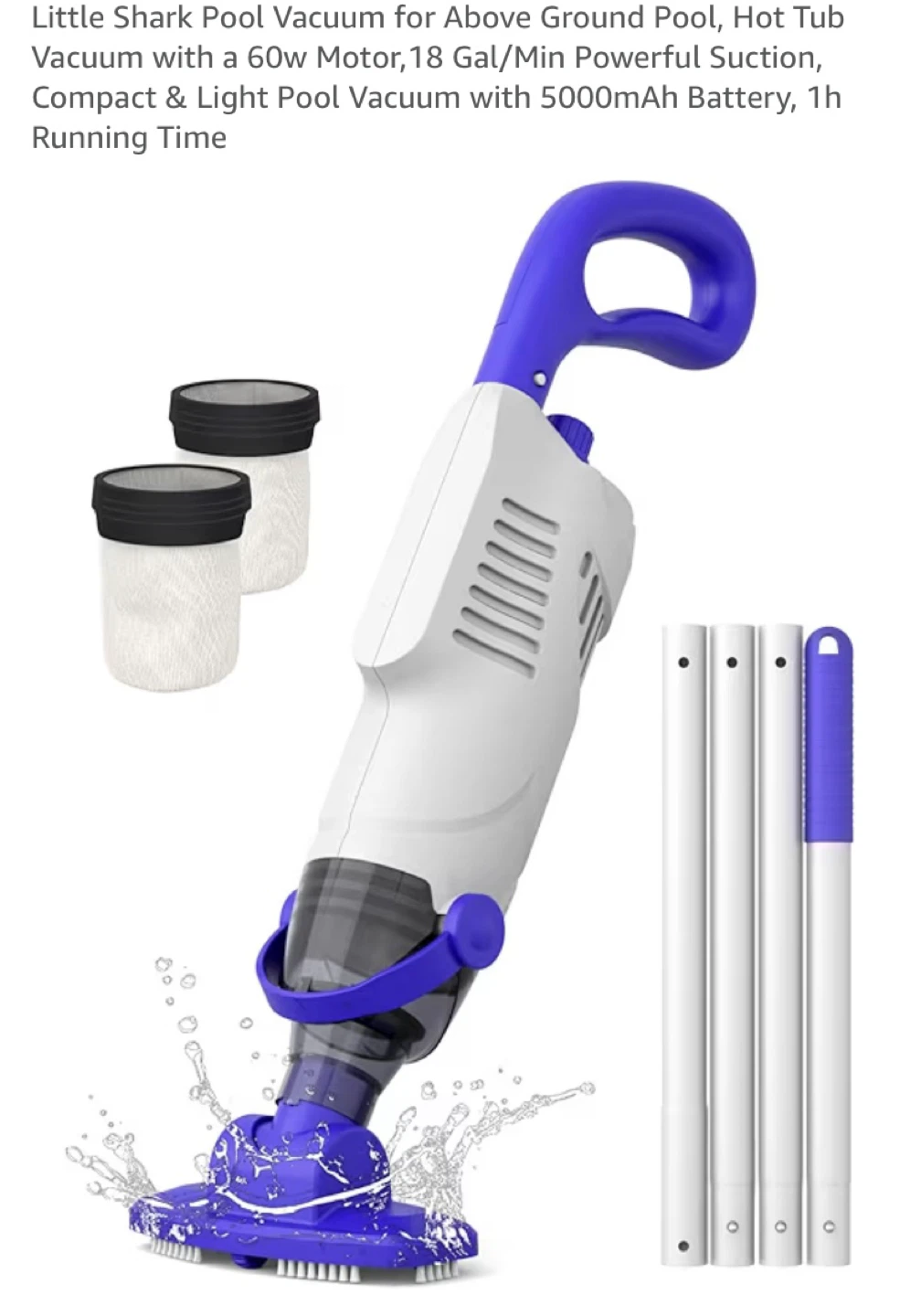 New Little Shark  Rechargeable Pool Vacuum