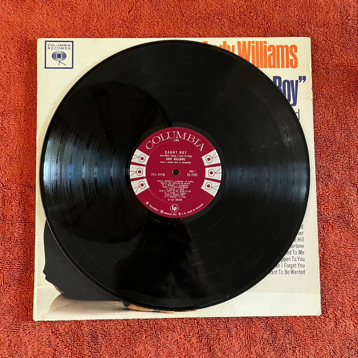 Andy Williams "Danny Boy" Vinyl Record - photo 2