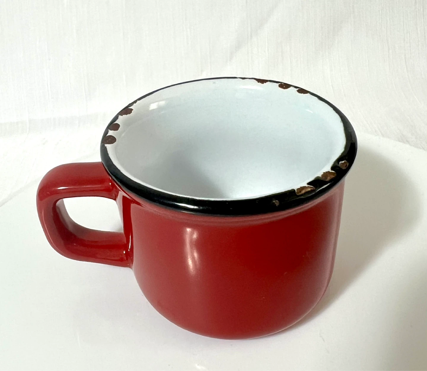 Retro style Set of 6 Red Enamel espresso Mugs - photo 2