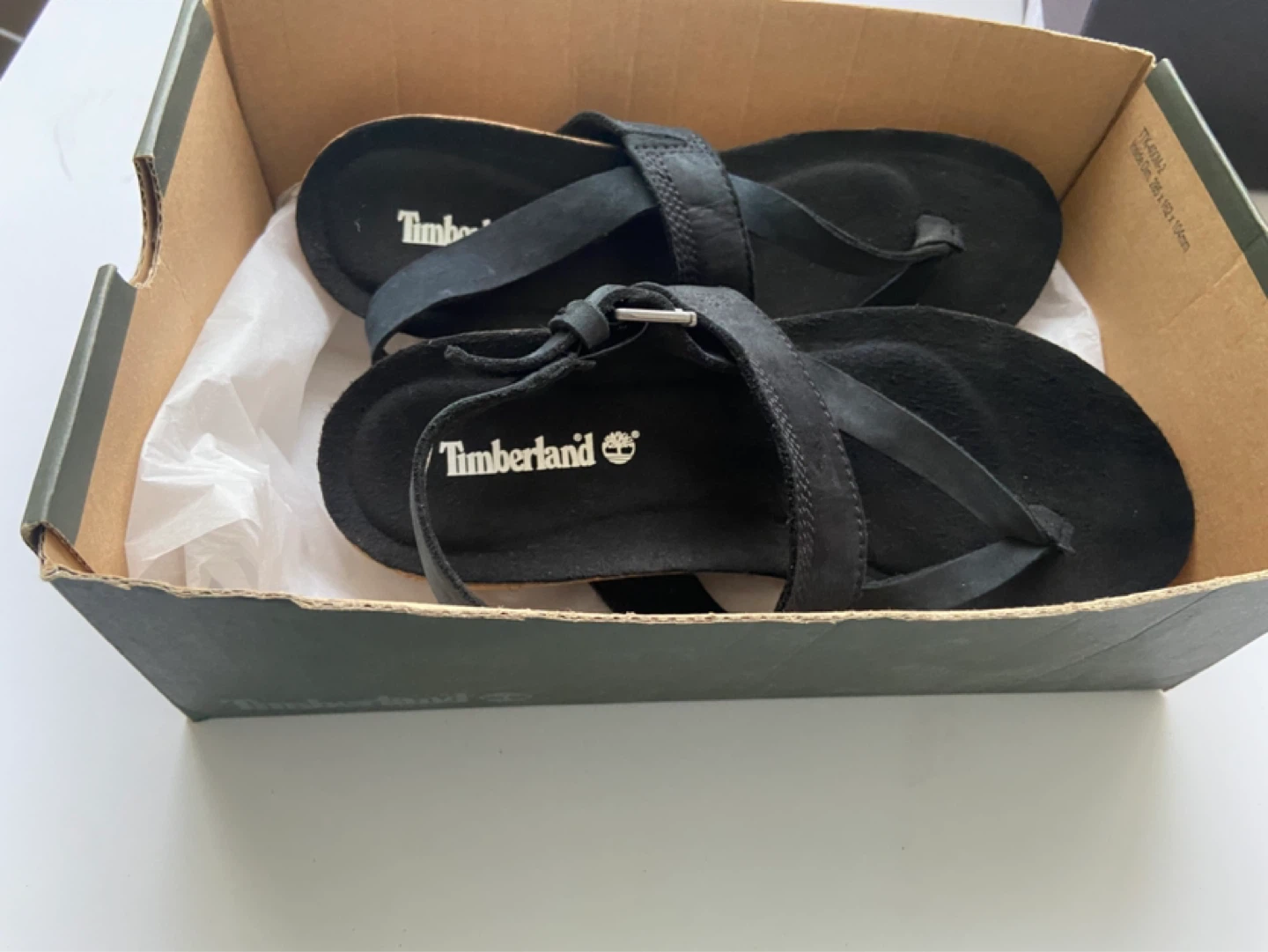 Timberland Black Suede Strappy Sandals