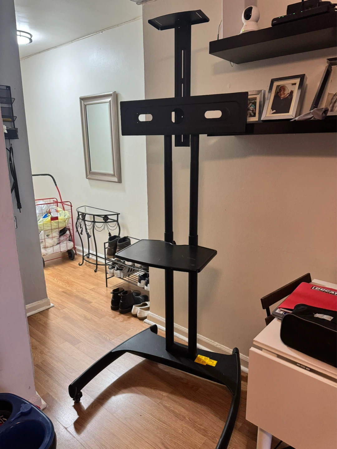 Rolling TV Stand with Shelves