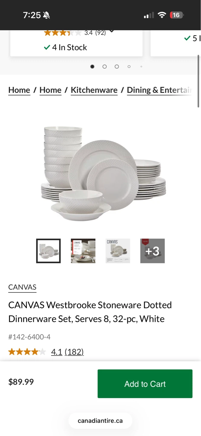 CANVAS Westbrooke Stoneware Dotted Dinnerware Set - 32-pc