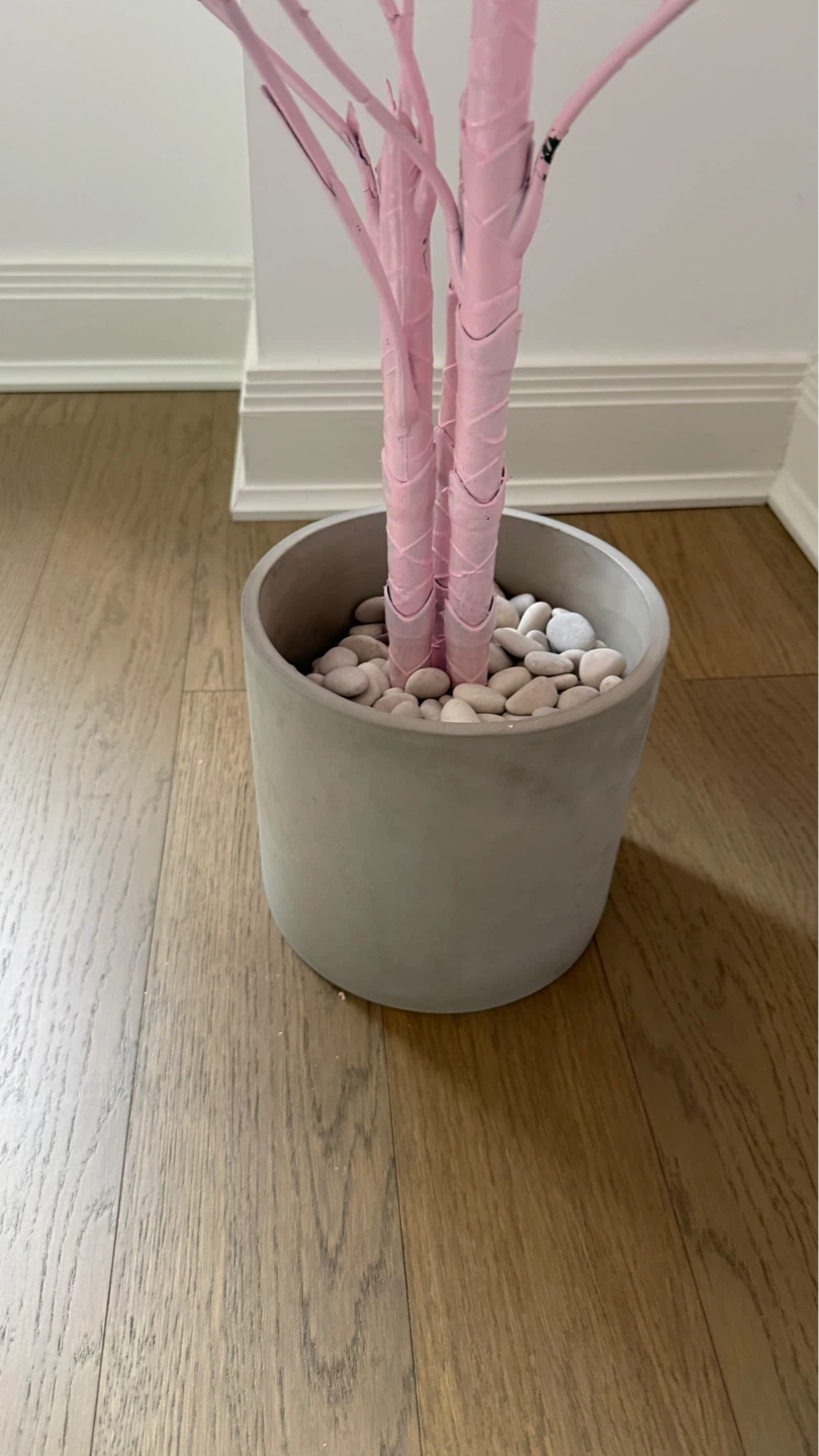 Hand Painted Monstera Plant in Concrete Pot - photo 3