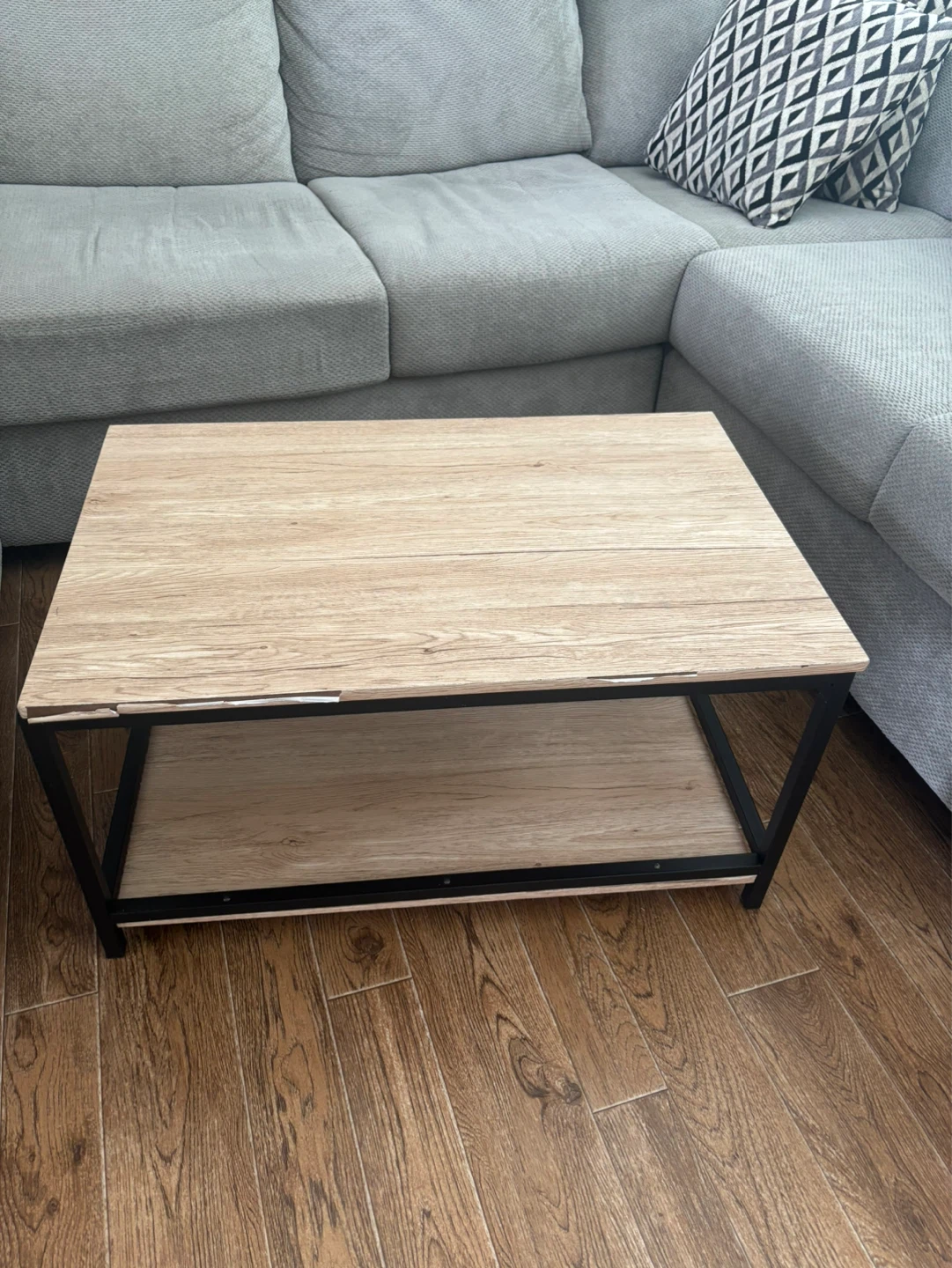 Wooden coffee table with storage