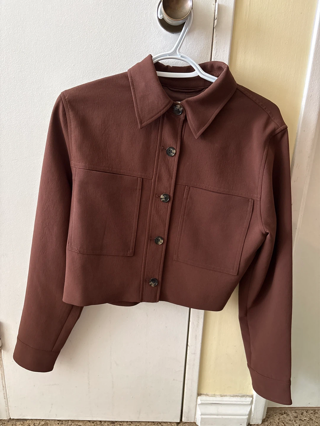 Aritzia Wilfred Little Cropped Jacket - Cognac