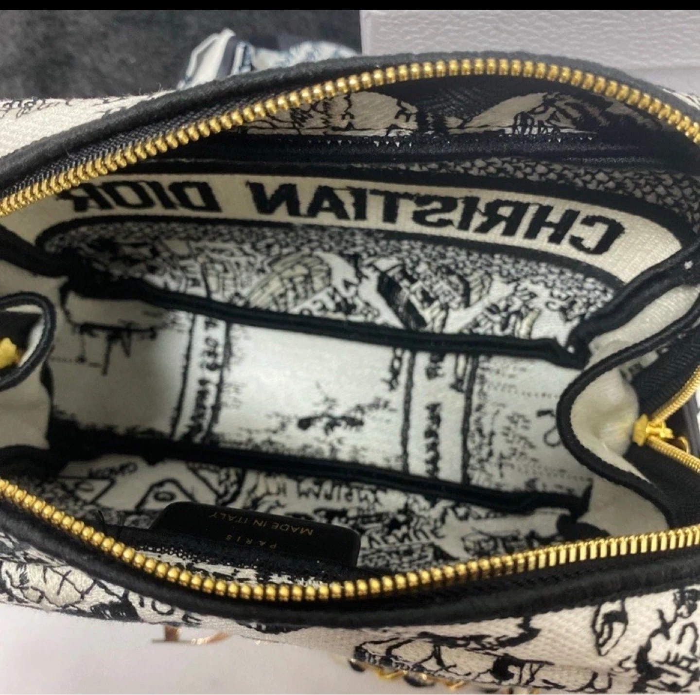 Christian Dior Cosmetic Pouch with Scarf and Chain - photo 5