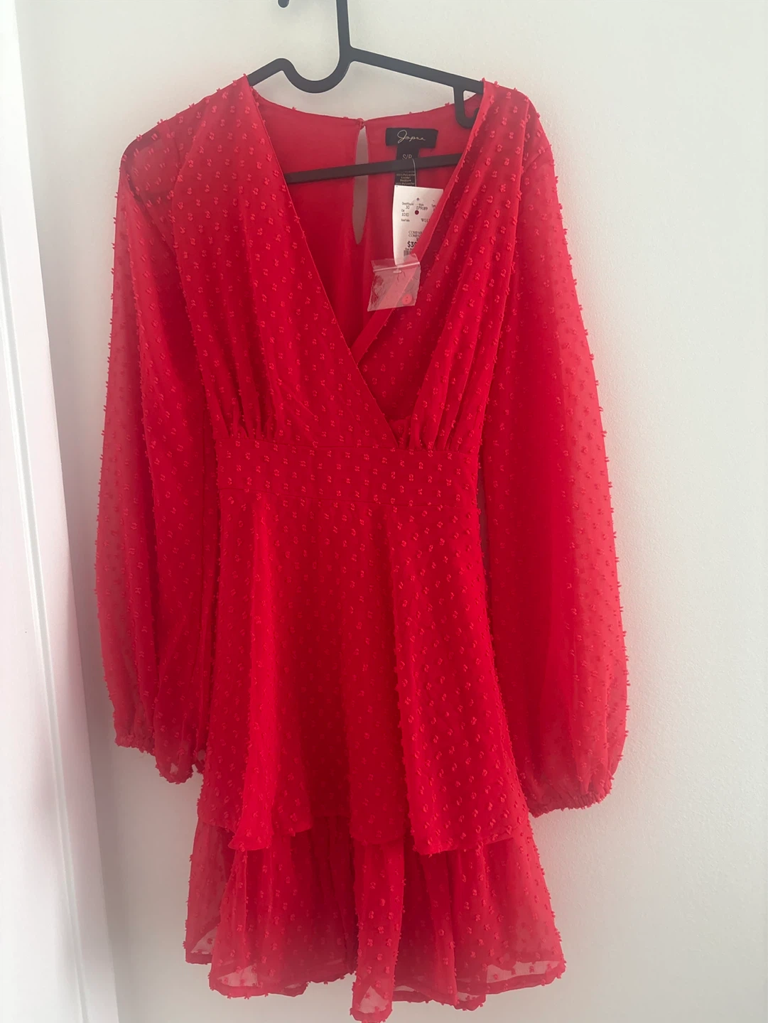 Japana Red Swiss Dot Mini Dress