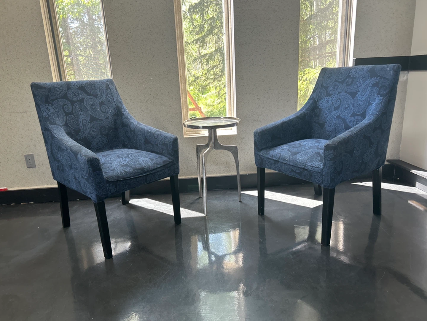 IKEA Blue Paisley Accent Chair