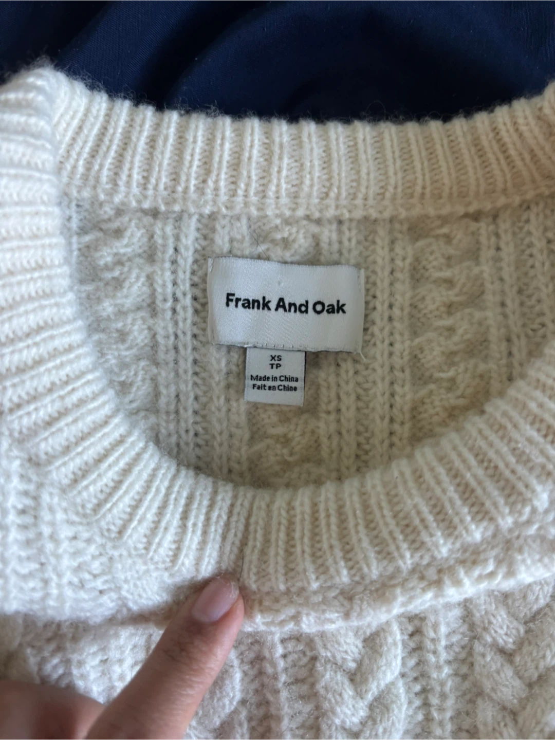 Frank And Oak Cream Cable Knit Sweater - photo 2