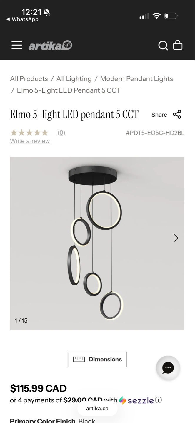 Artika Elmo 5-light LED Pendant Light