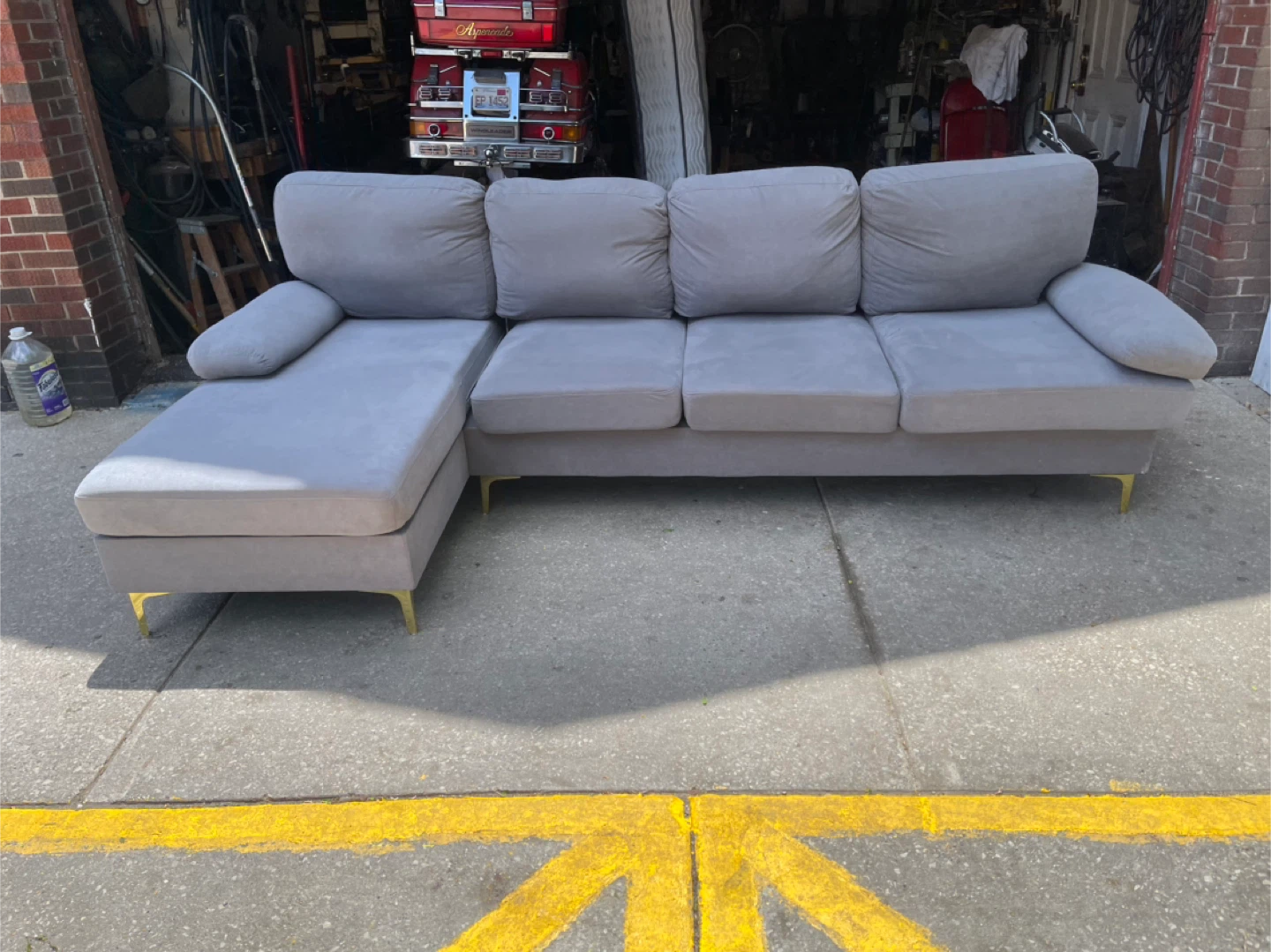 Gray Sectional Sofa with Chaise