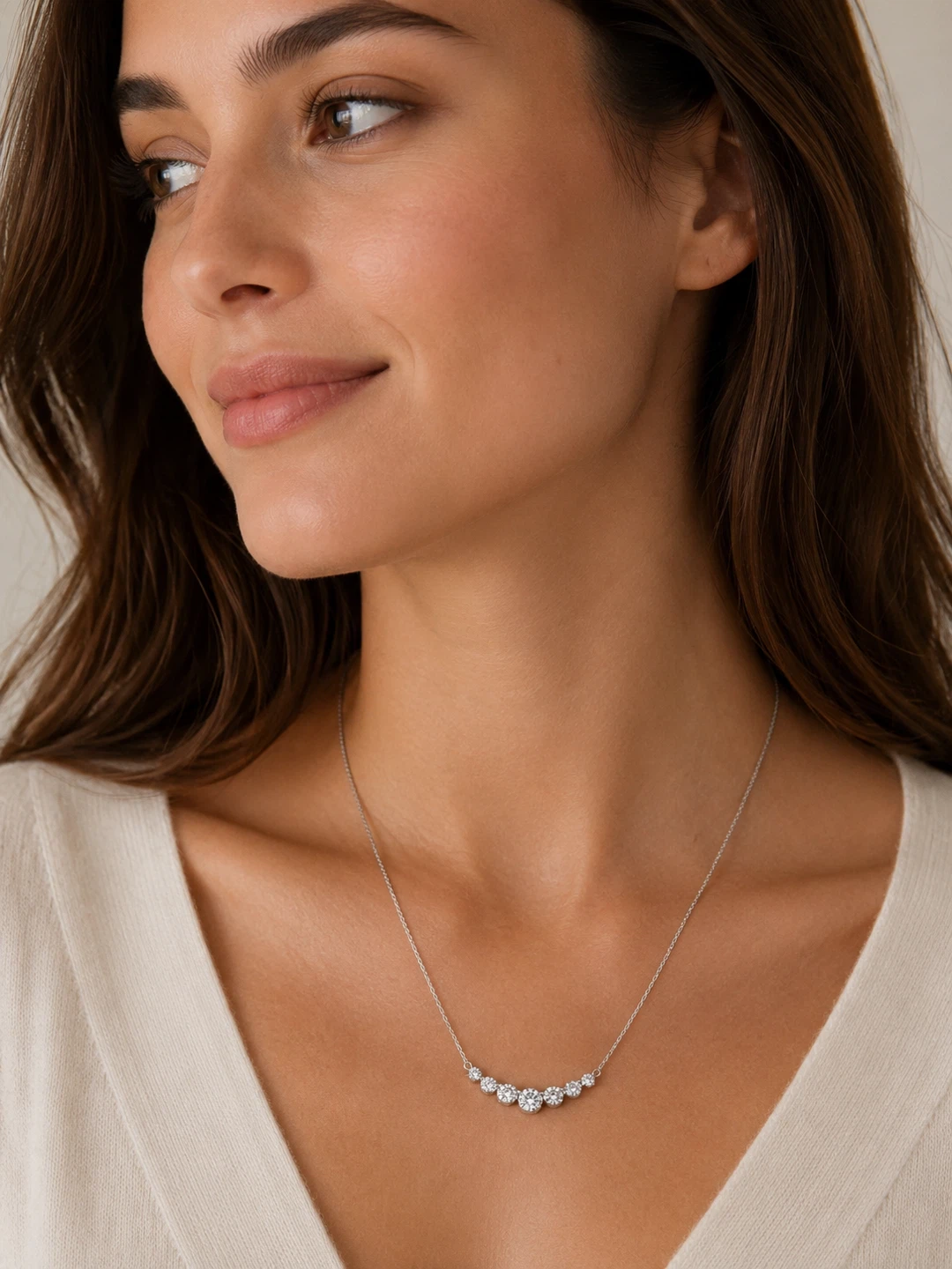 10k White Gold Diamond Necklace