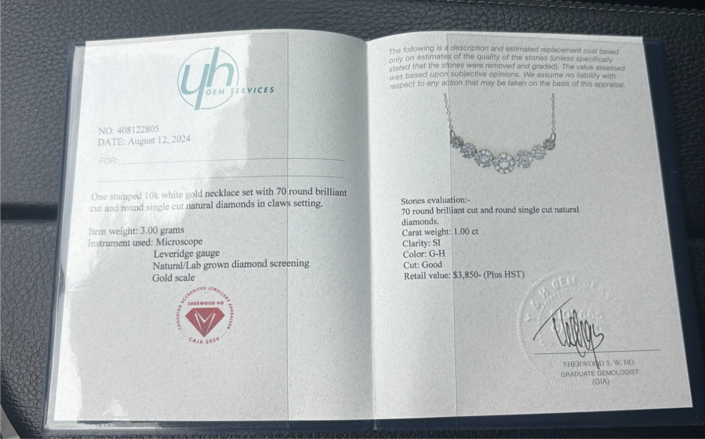 10k White Gold Diamond Necklace - photo 3