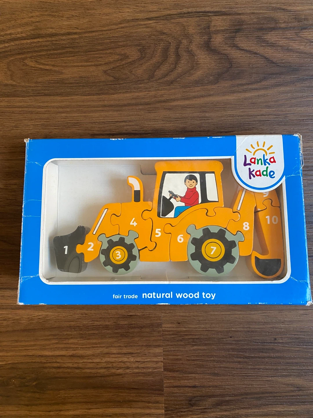 Lanka Kade Wooden Number Puzzle - Yellow Excavator