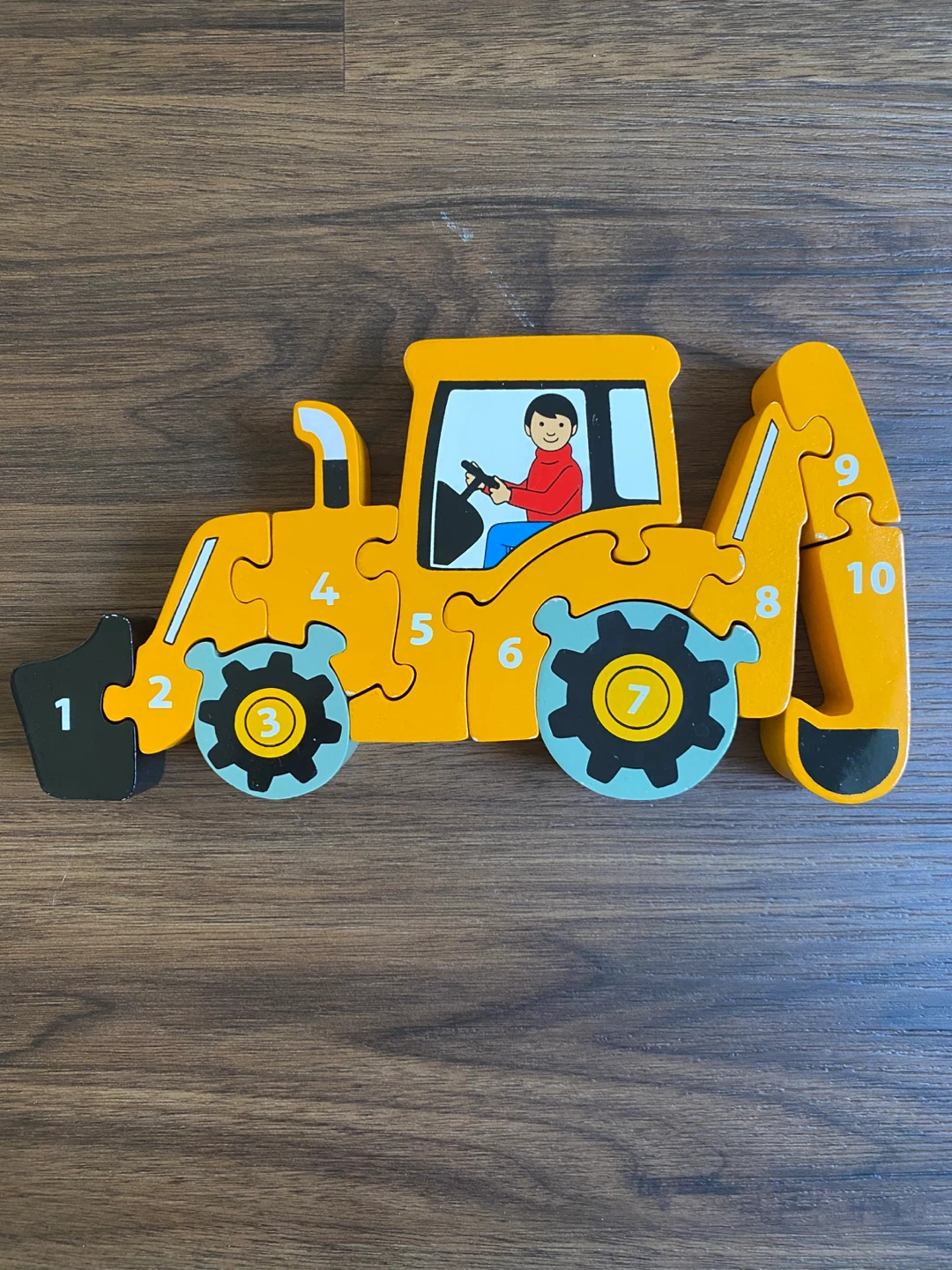 Lanka Kade Wooden Number Puzzle - Yellow Excavator - photo 5