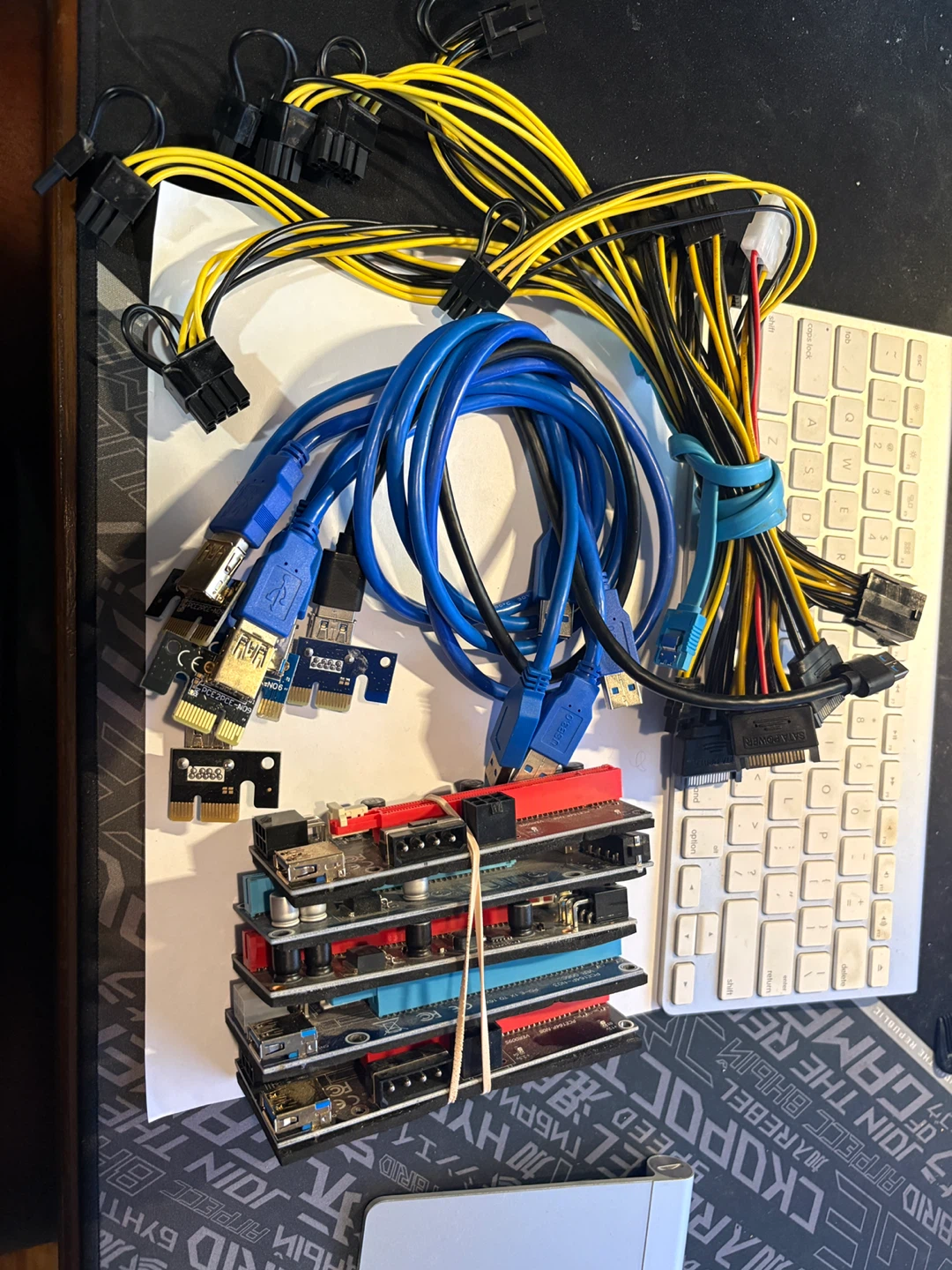 5 PCI-E Riser Card & Cable Bundle