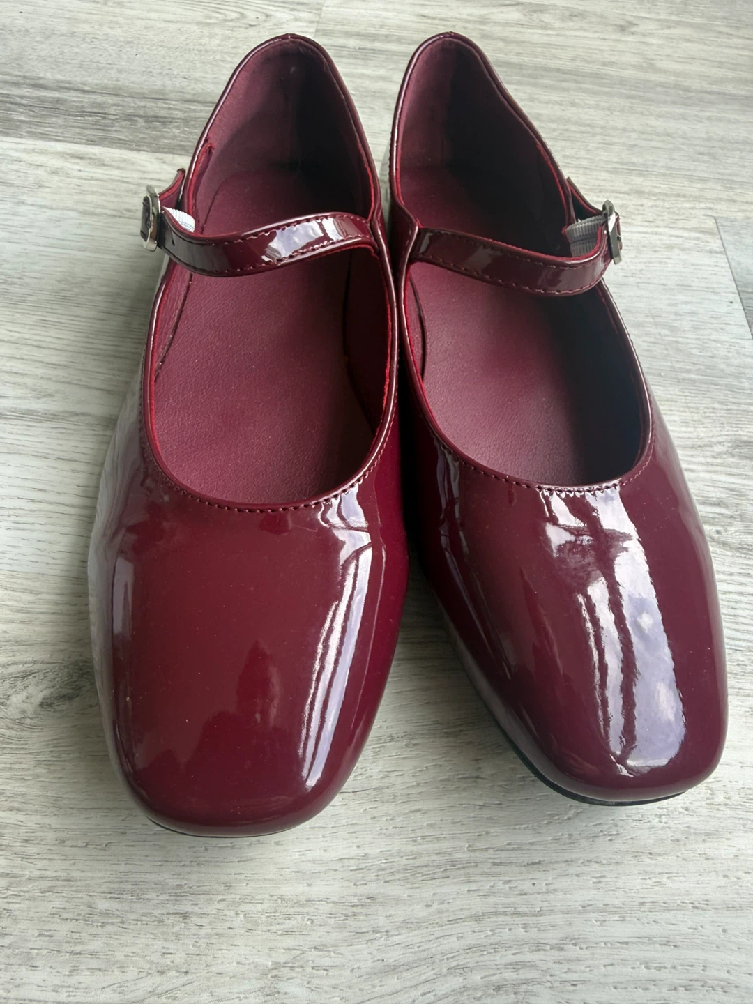 Cider Burgundy Patent Mary Jane Shoes