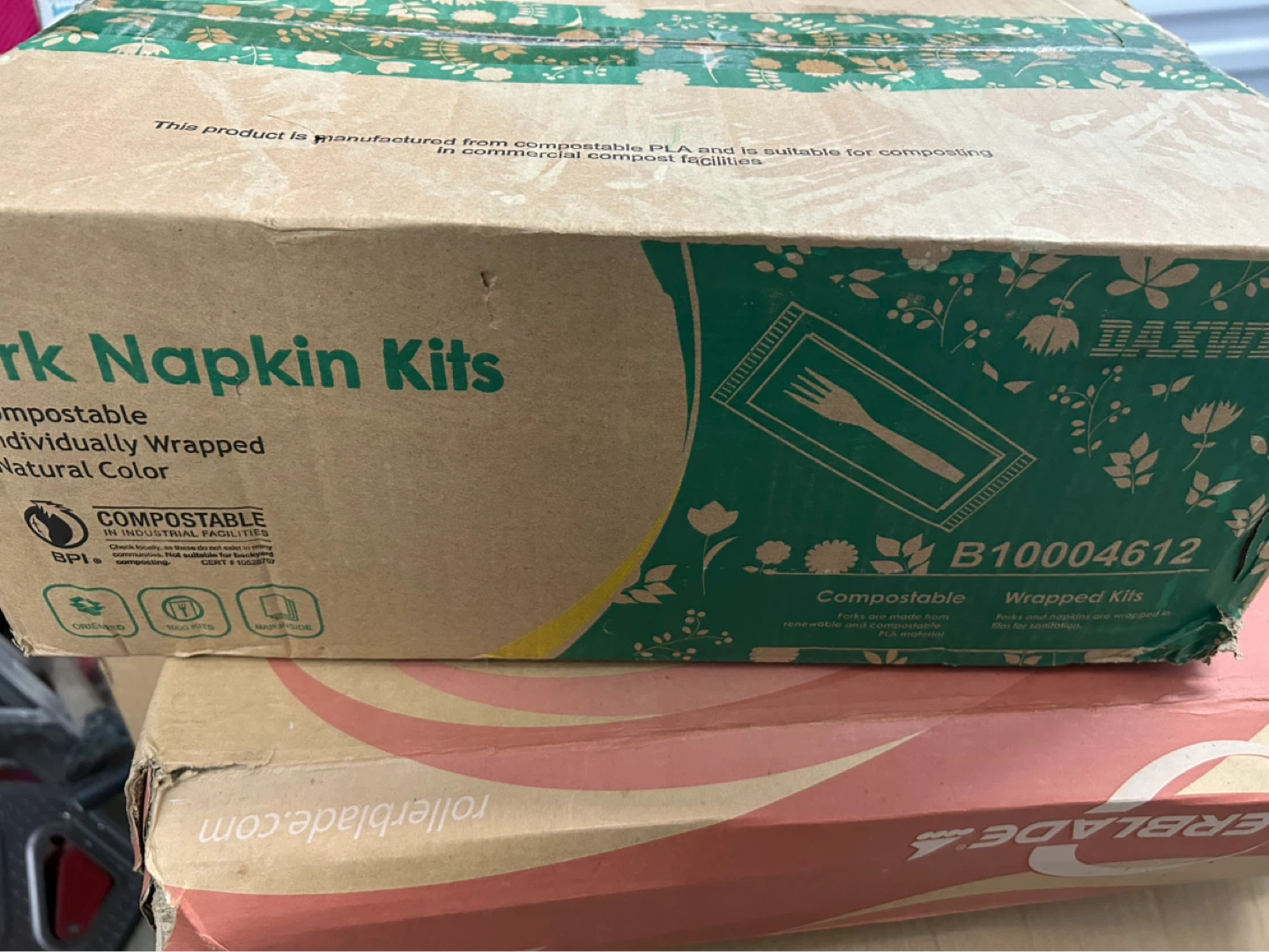Daxwell Fork Napkin Kits - Compostable, Individually Wrapped
