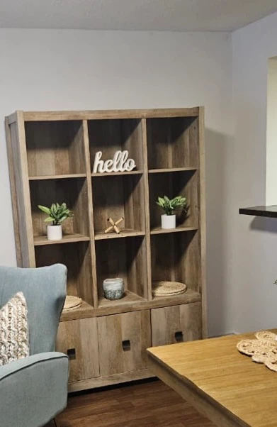 Wooden Bookcase with 9 Cubbies