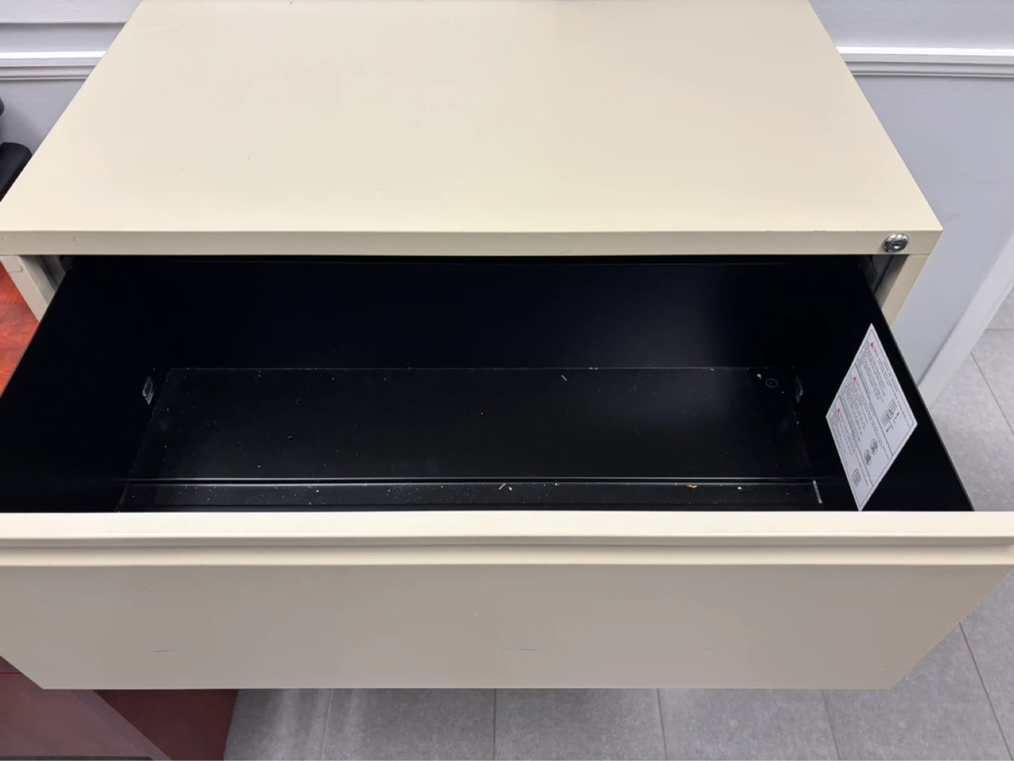 Cream 3-Drawer Filing Cabinet - photo 2