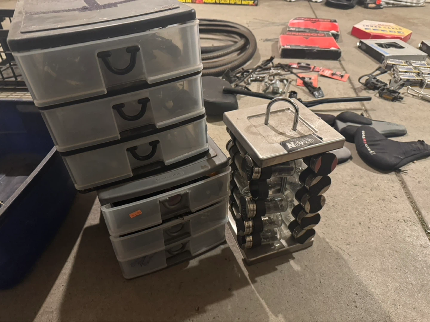3 Bins full of Bike Parts