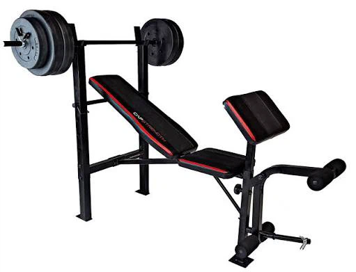 CAP Strength Weight Bench with Barbell and Weights - photo 2