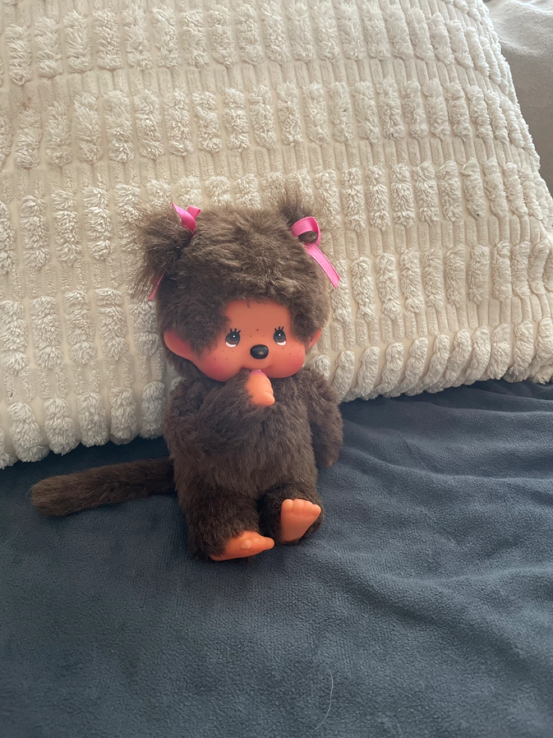Monchhichi Monkey Doll with Pink Bows