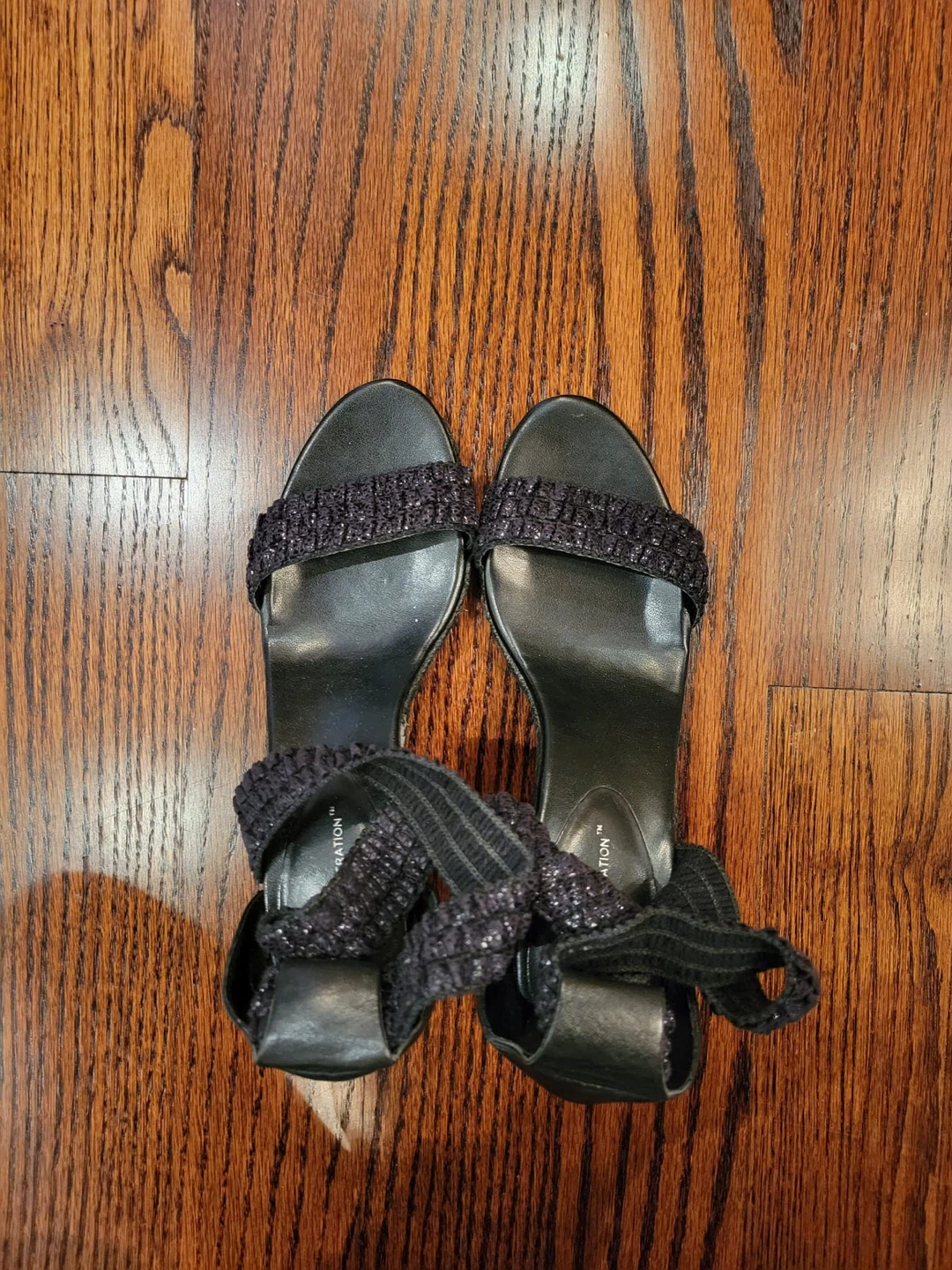 BCBG Generation Black Wedge Sandals
