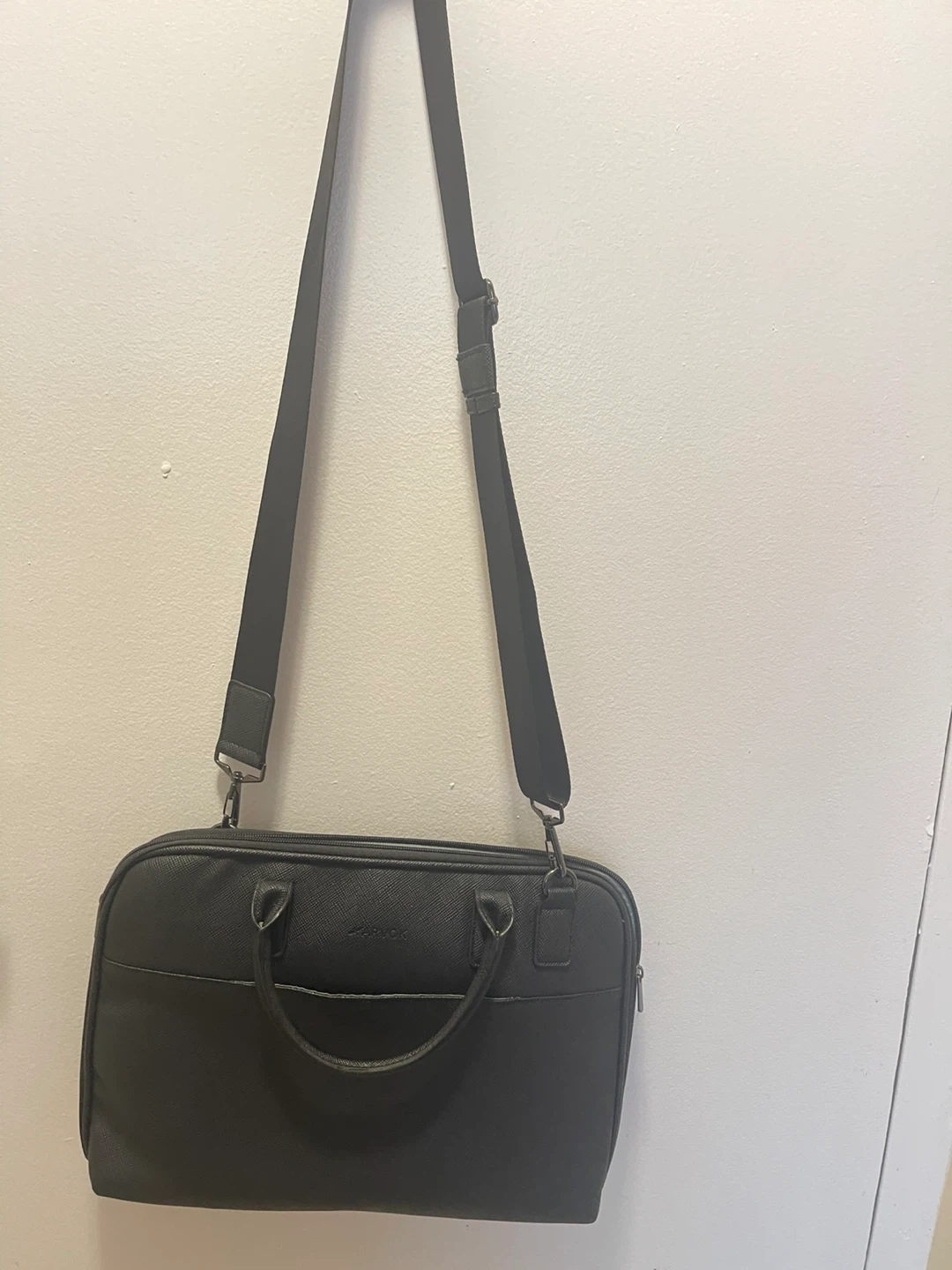 CARVOK Black Faux Leather Briefcase with Shoulder Strap - photo 2