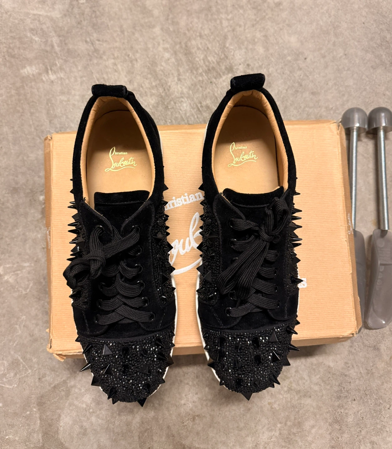 Christian Louboutin Black Spiked Sneakers - photo 2