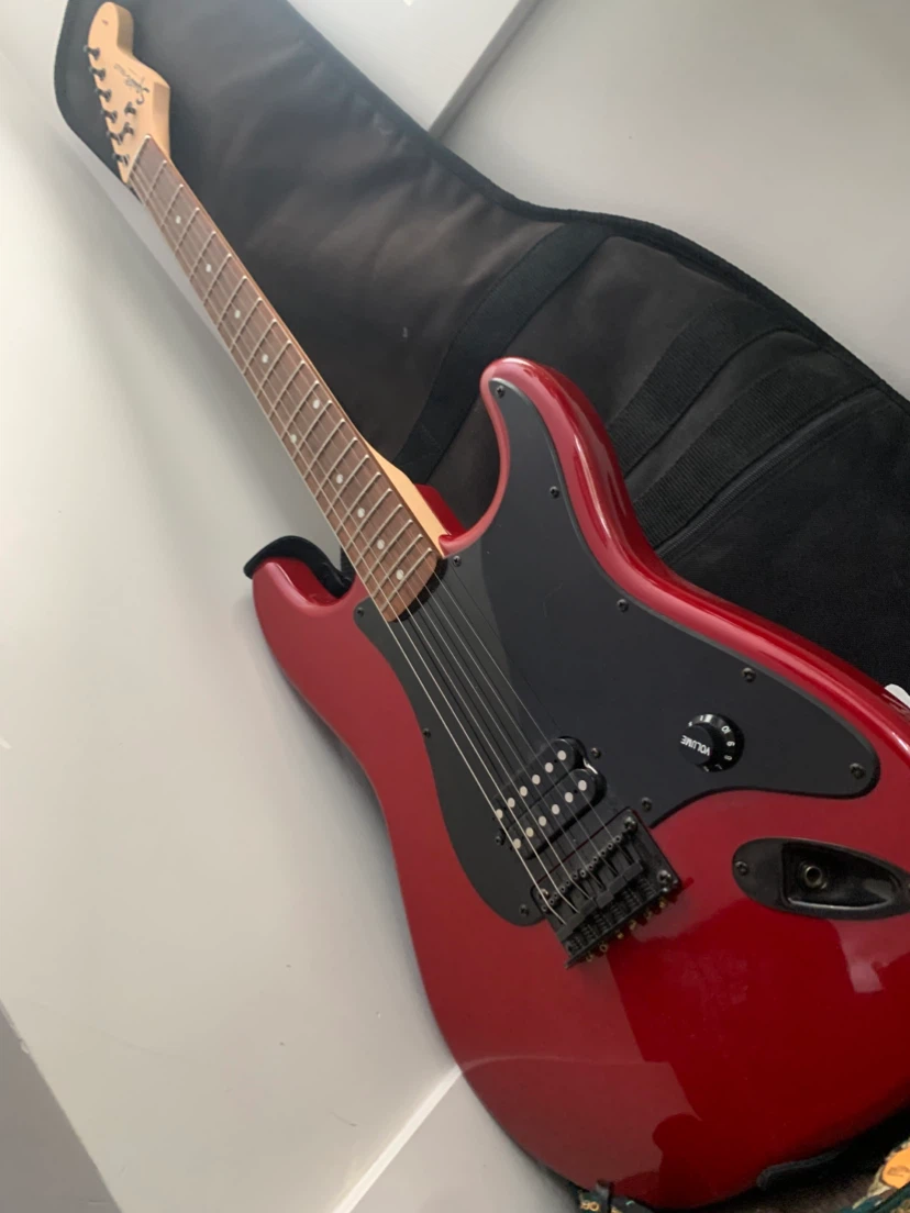 Red Fender Squier Bullet Electric Guitar with Gig Bag - photo 4
