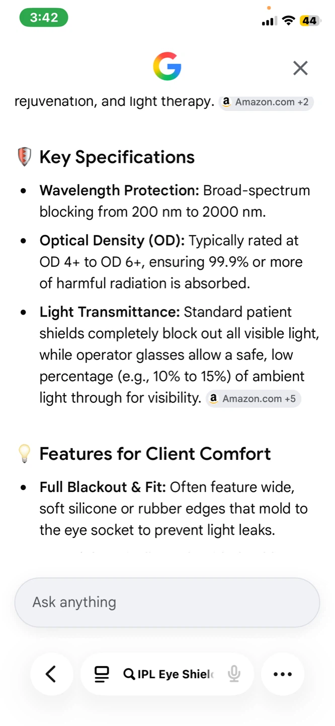 Protective Eye Goggles for IPL Laser LED UV Lamp Treatment - photo 3
