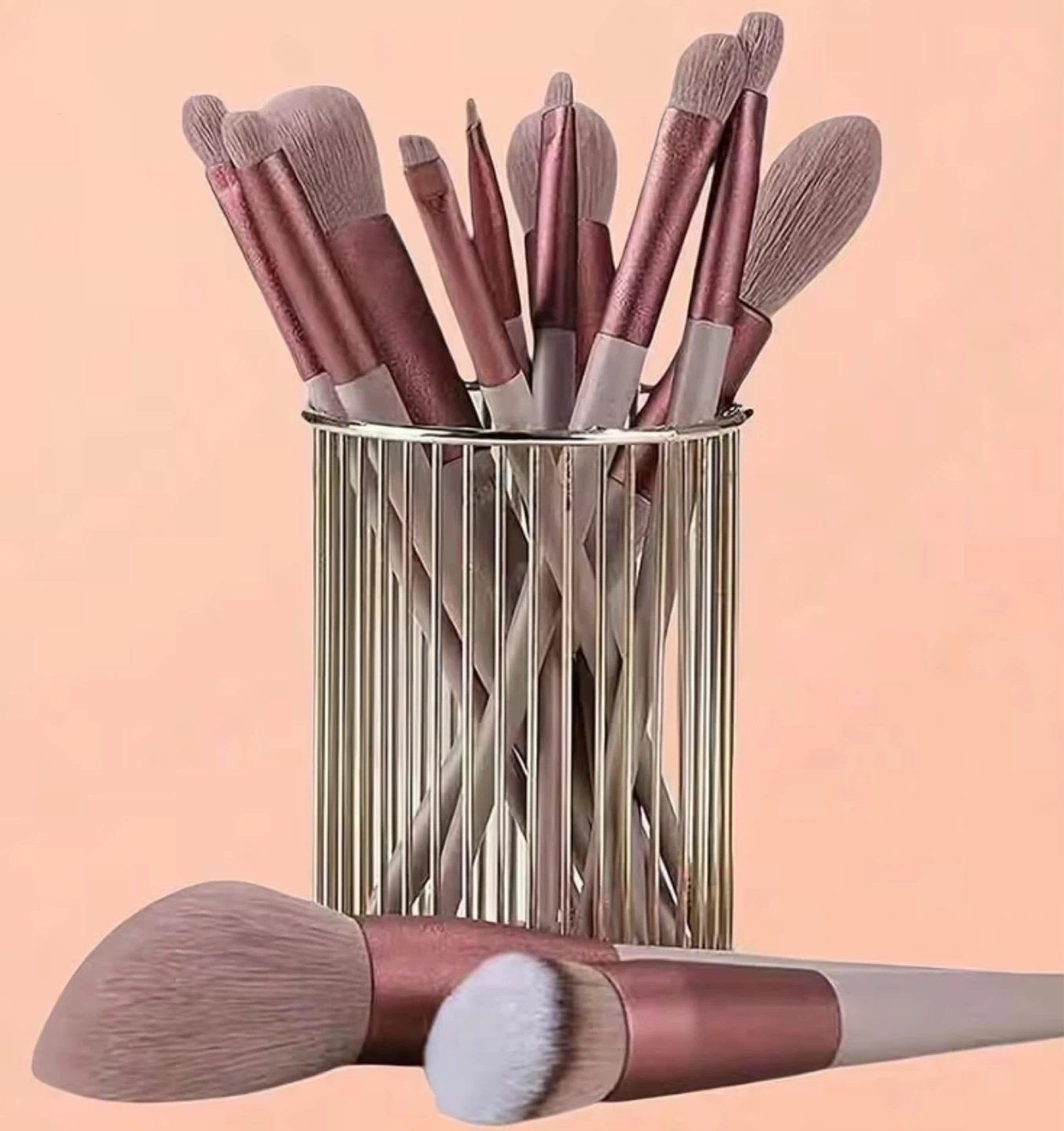 NEW 13-Piece Rose Gold Makeup Brush Set