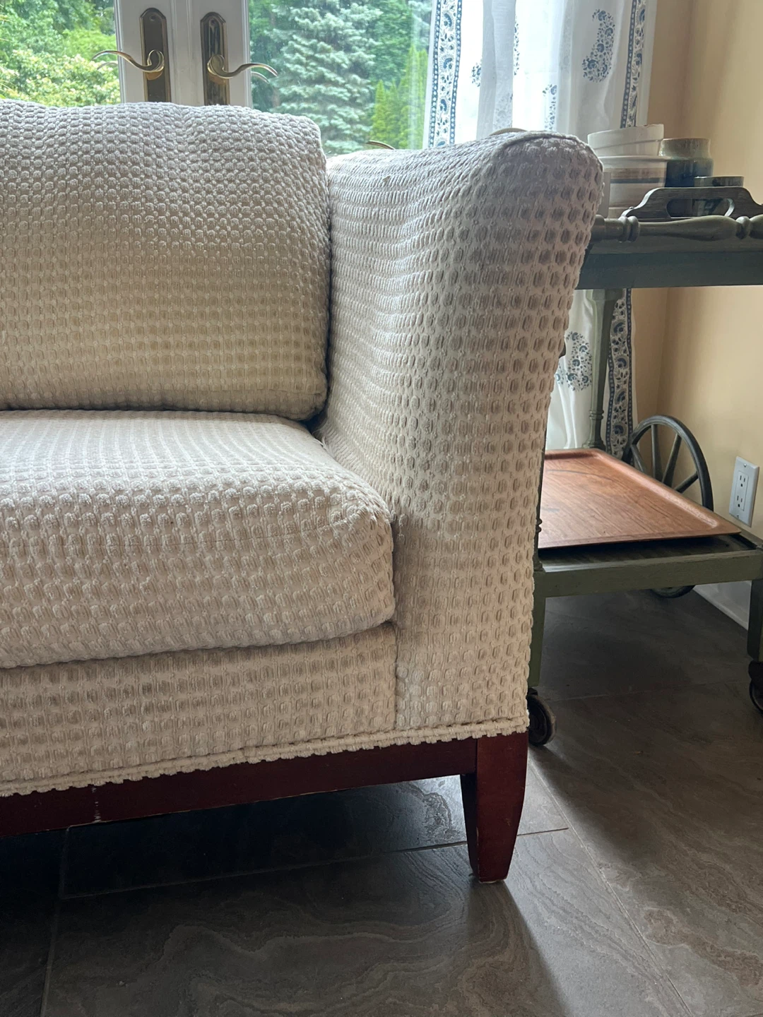 Cream Textured Sofa - photo 2