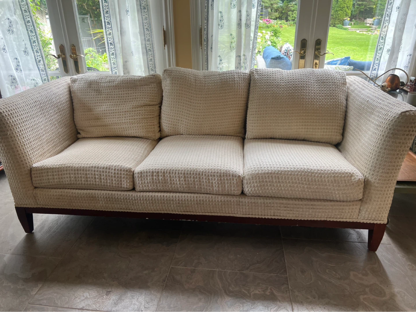 Cream Textured Sofa