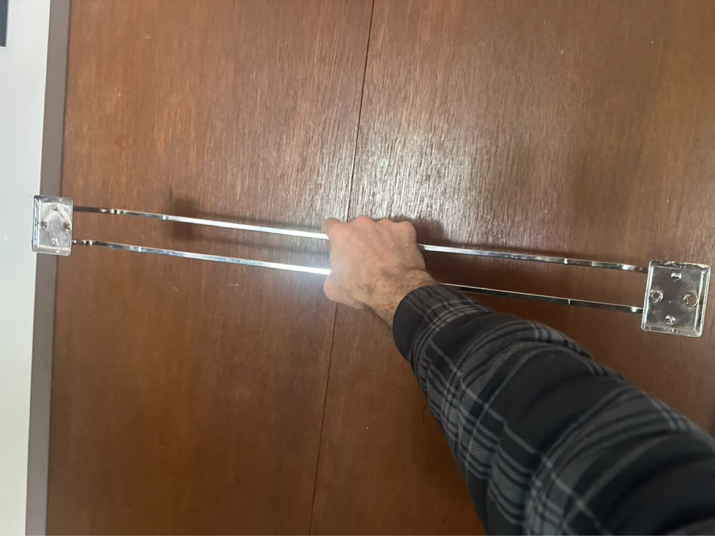 Art deco / mid century Chrome double towel rack - photo 5