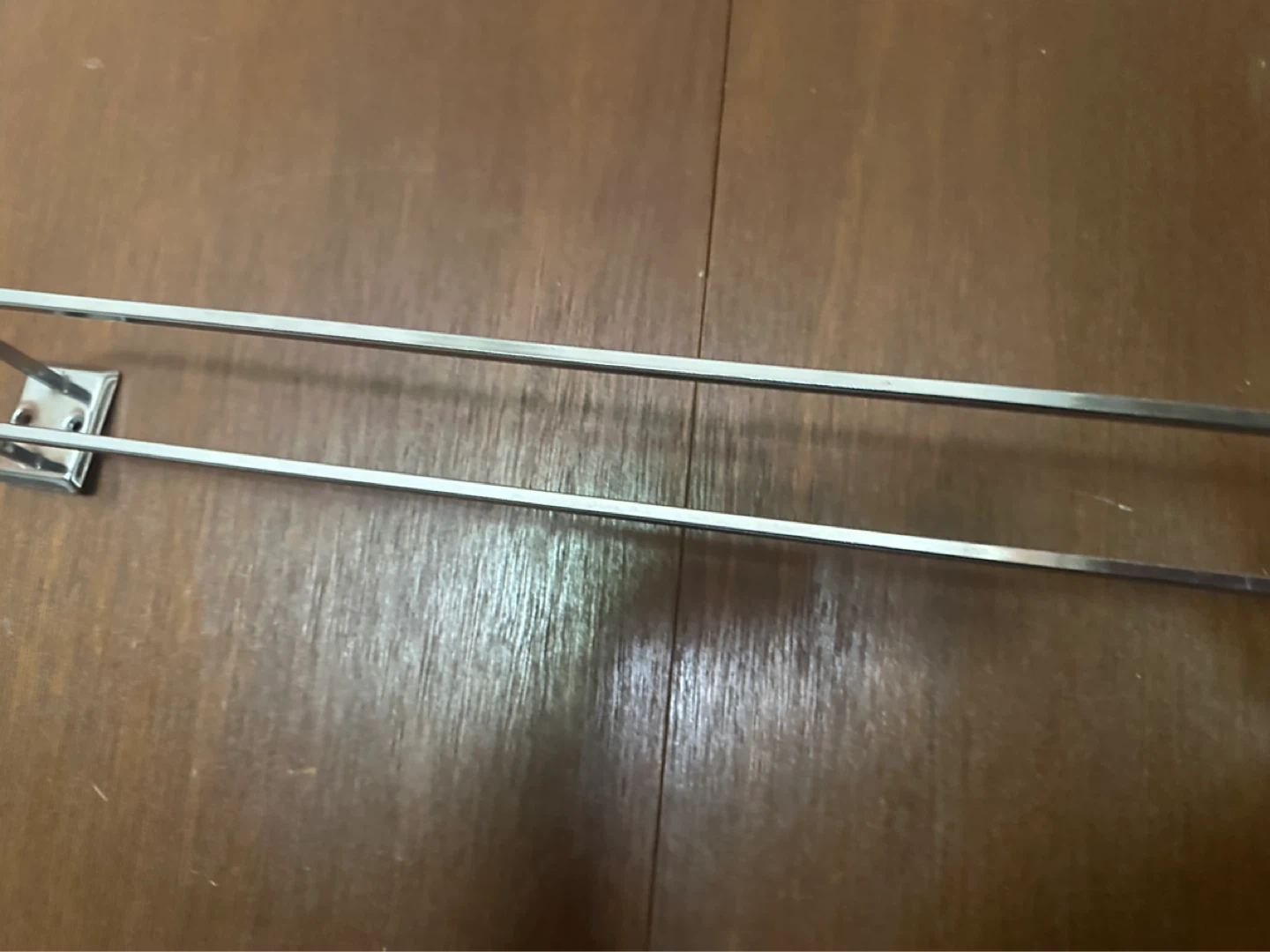 Art deco / mid century Chrome double towel rack - photo 3