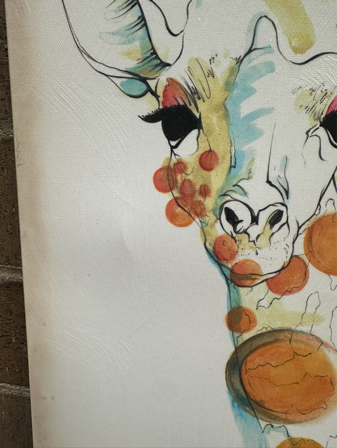 11x14 in Giraffe Warped Frame Canvas Modern Bright Art Children - photo 5